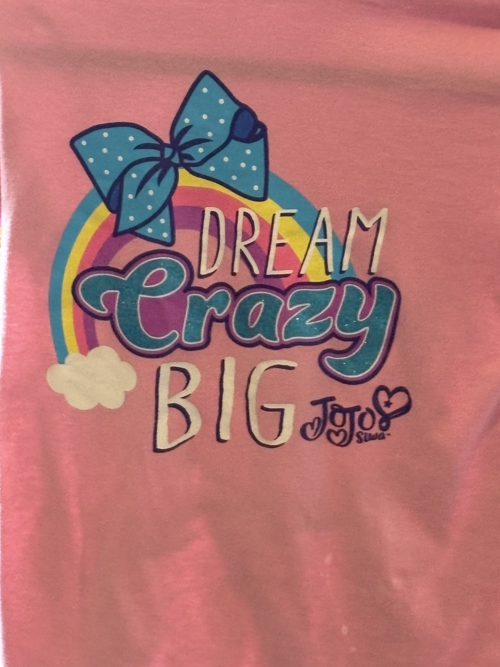 JoJo Siwa Nickelodeon Girls T-Shirt Pink Size L 10/12 Dream Crazy